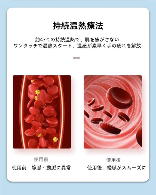 【冷却・温熱・6段階気圧・3秒温熱】多機能ハンドマッサージャー FE-0161 送風機能で手汗知らず LCDタッチ 長時間稼働 肩こり 特許技術 温熱&気圧&もみほぐし 高齢の両親へ 手・手首ケア 手の蒸れ・こりに革命！ 親孝行ギフト父の日/母の日_8