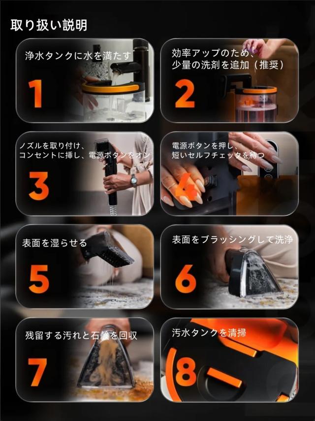 【スチーム高温除菌】布製品クリーナー 1700W強力吸引 99%ダニ除去 7cm深層洗浄 ソファー マットレス カーペット 自清掃機能付き 家中まるごとクリーニング！3モード（水/湯/スチーム） DY-506H 布製品洗浄機 窓ガラスもOK ブラシ&フラットノズル付き コンパクト設計