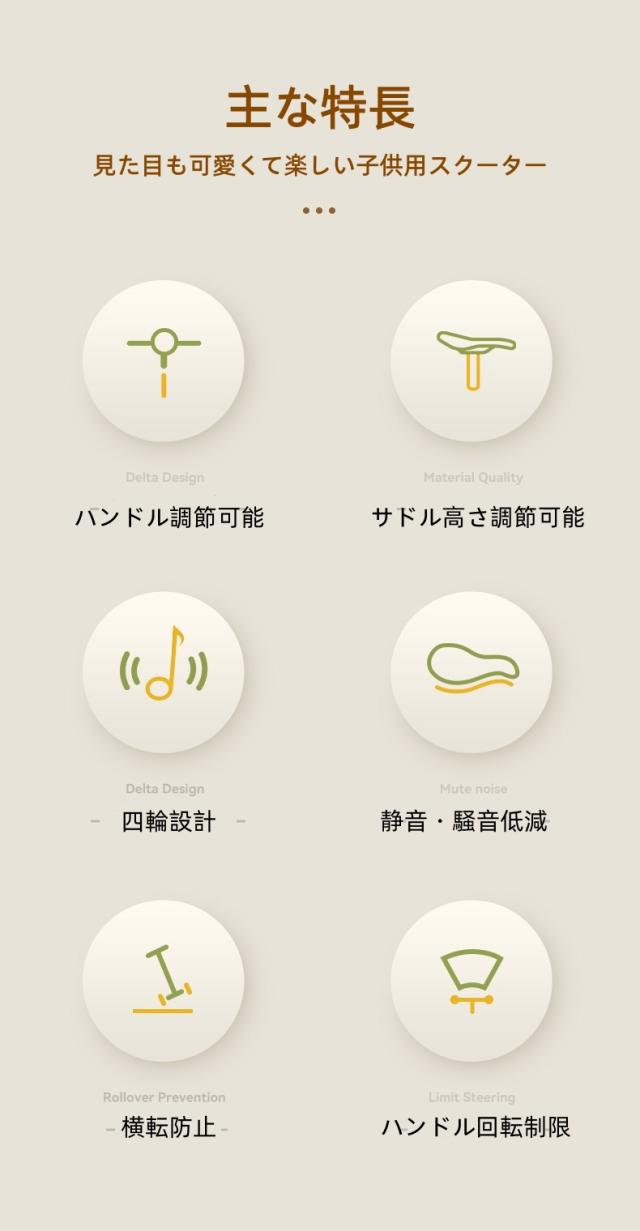 子供用スクーター 1歳 2歳 3歳 4歳 バランスバイク 滑り車 四輪安定
