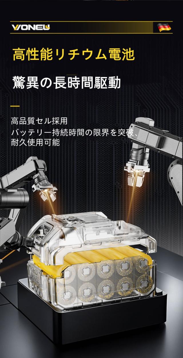【2026年新モデル】VONEW インパクトレンチ コードレス 980Nm/1200Nm 21V ブラシレスモーター 大トルク タイヤ交換 産業用 無段変速 LEDライト付 高性能リチウム電池 軽量設計 多機能 車メンテナンス DIY プロ向け ギフト