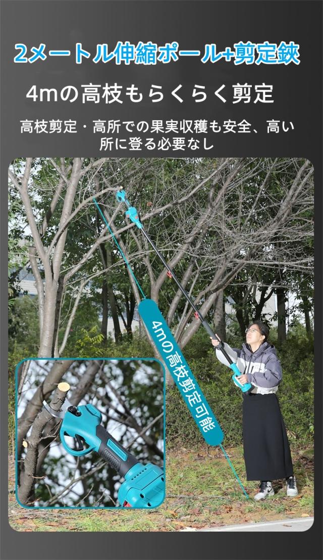 【2026年新モデル】AOTUO 高枝剪定鋏＆チェーンソーセット 36V リチウム電動 2m伸縮ポール付き 4m高枝対応 SK5刃 軽量0.95kg 3.0Ah大容量バッテリー 伐木 剪定 庭木 果樹園 ギフト_1