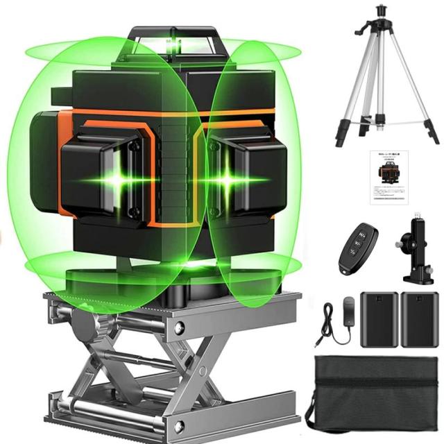 レーザー墨出し器 フルライン 4x360°グリーンレーザー 水平器 三脚 16ライン 高輝度 高精度 小型 30メートル作業範囲 距離測定器 建築用レーザー レ 自動補正_14