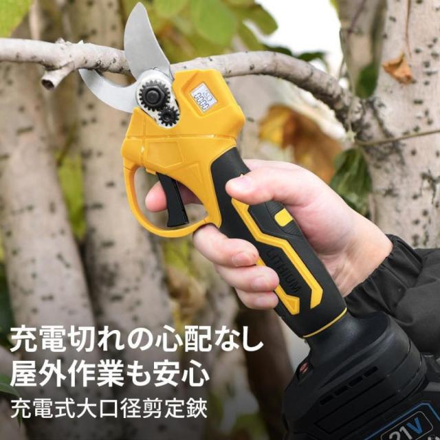 【正規品】2025 電動剪定バサミ 電動ハサミ 50MM切断径 剪定ハサミ 電動鋏 枝切りバサミ 軽量 片手 充電式 高枝切りバサミ 充電式 コードレス 剪定鋏 果樹 庭木_5