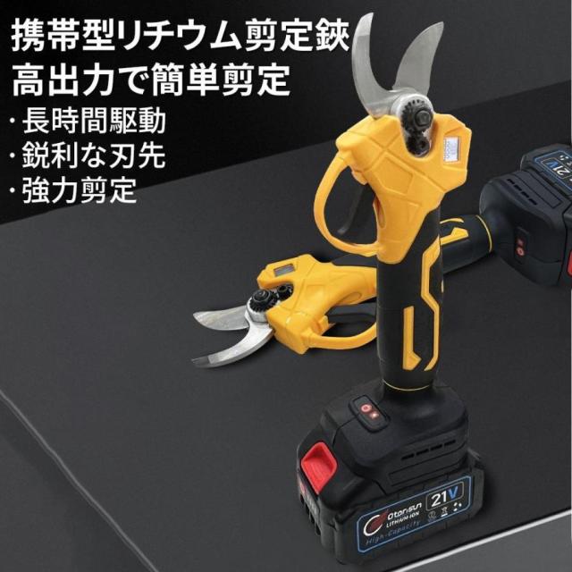 【正規品】2025 電動剪定バサミ 電動ハサミ 50MM切断径 剪定ハサミ 電動鋏 枝切りバサミ 軽量 片手 充電式 高枝切りバサミ 充電式 コードレス 剪定鋏 果樹 庭木_8