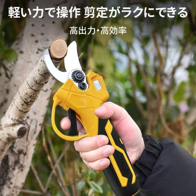 【正規品】2025 電動剪定バサミ 電動ハサミ 50MM切断径 剪定ハサミ 電動鋏 枝切りバサミ 軽量 片手 充電式 高枝切りバサミ 充電式 コードレス 剪定鋏 果樹 庭木_9