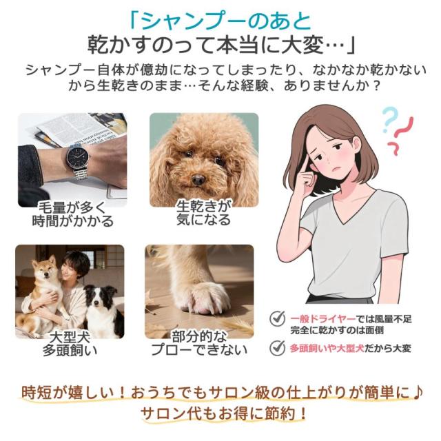 【10％OFF】ペットドライヤー 犬 大風量 プロ 犬用ドライヤー 業務用 美容ケア 家庭用 ブロワー 風量/温度調整 4ノズル付 乾燥機 小型犬 大型犬 猫 乾燥 爆買