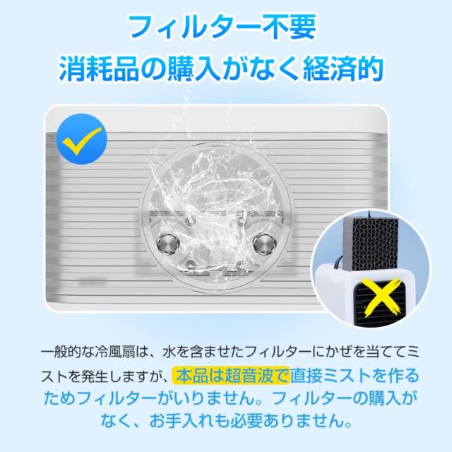 【夏準備・熱中症対策・父の日ギフトに】DCモーター 卓上冷風扇 コンパクト 静か おしゃれ 小型 強力 冷風機 省エネ 車載クーラー USB充電式 風量3段階調節 プレゼント 2026_14