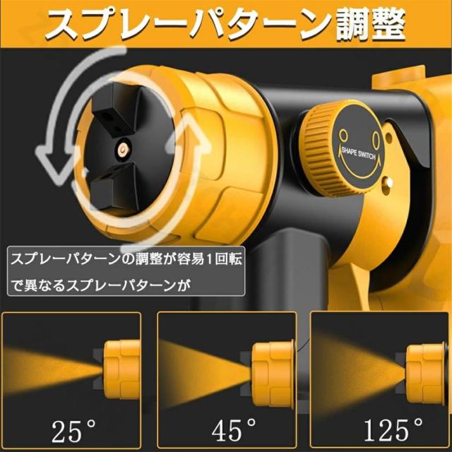 2025年新登場 業務&家庭両用 電動スプレーガン 【充電式コードレス/1000ml大容量】油性・水性塗料対応 吹き付け式 噴霧幅調整可能 強化仕様_3
