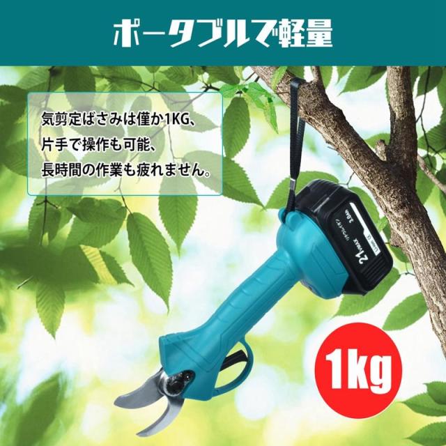 剪定ばさみ 充電式 ハサミ コードレス 切断径35mm 3.0mahバッテリー 電動はさみ 庭木 枝切り ケース付 軽量 女性_3