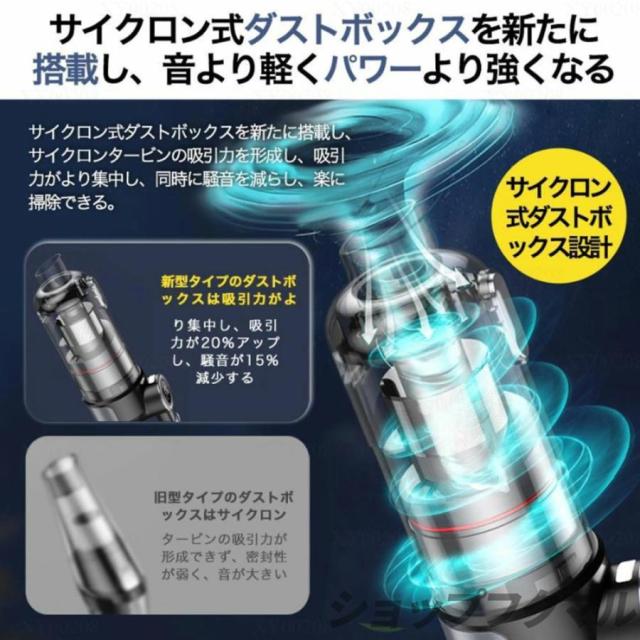 掃除機 コードレス 充電式 5WAY 48000Pa サイクロン式 USB-TypeC充電式 軽量ハンディ掃除機 強力吸引 スティック 一人暮らし 省エネ 静音 女性 車両用 2025 最新_10