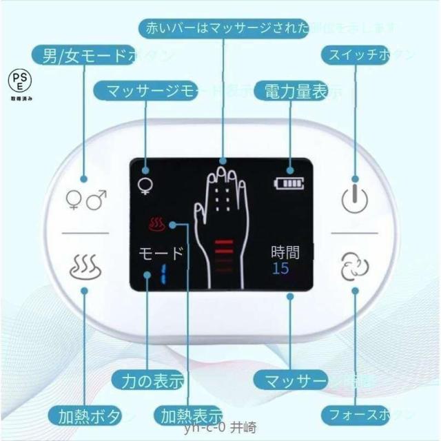 温熱指圧 ハンドマッサージャー 【電気刺激/指・手首ケア】しびれ緩和 コンパクトマシン 関節炎手根管鎮痛指のしびれのための電気電気ハンドマッサージャー、指圧マッサージ機加熱ハンドマッサージャーマシン_5