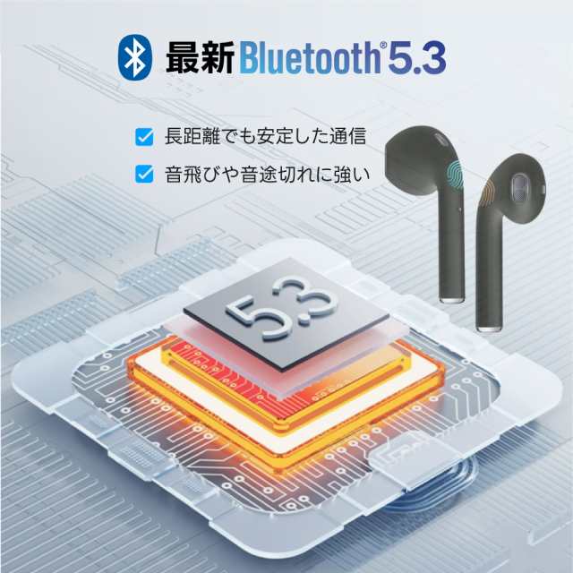 ワイヤレスイヤホン Bluetooth5.3 iPhone android イヤホン 本体