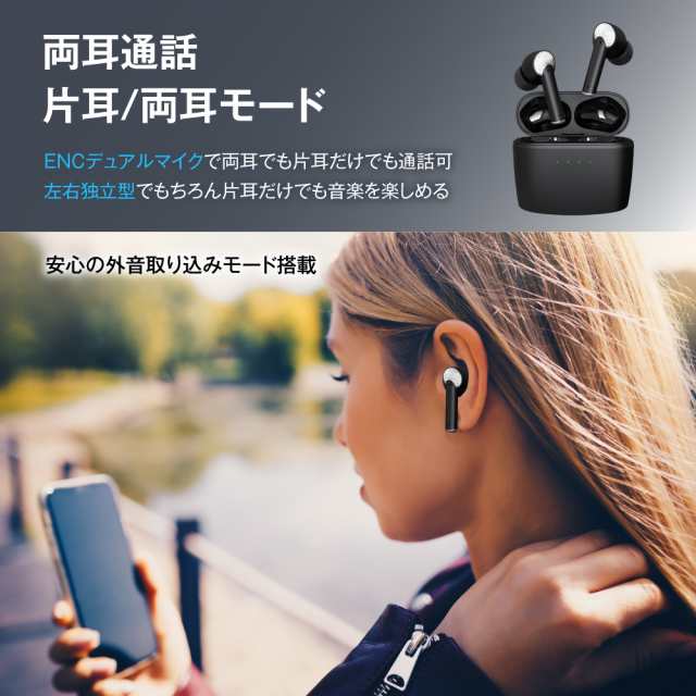 ワイヤレスイヤホン Bluetooth5.3 ノイズキャンセリング iPX5