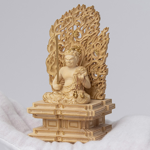 極小仏 武田不動尊 ‐ 武田信玄 山形県 甲州市 恵林寺 柘植 ツゲ 仏像