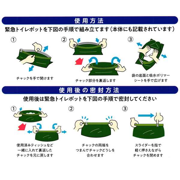 緊急トイレポット 3セット入‐簡易トイレ 非常用 断水 災害 携帯トイレ 防災 日本製 排泄処理袋 凝固剤付 アウトドアの通販はau PAY  マーケット - KURAZO よろずやくら蔵