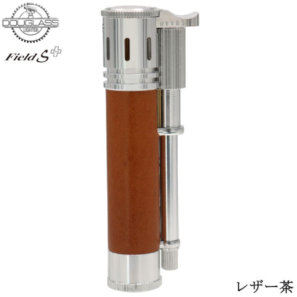 オイルライター DOUGLASS Field S Plus レザー茶‐本革 日本製‐ダグラス フィールド プラス 高精度 軽量 丈夫 生活防水 ダグラスライター 東京パイプ