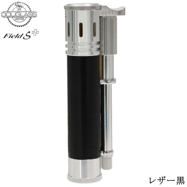 オイルライター DOUGLASS Field S Plus レザー黒‐本革 日本製‐ダグラス フィールド プラス 高精度 軽量 丈夫 生活防水 ダグラスライター 東京パイプ
