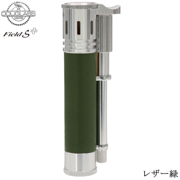 オイルライター DOUGLASS Field S Plus レザー緑‐本革 日本製‐ダグラス フィールド プラス 高精度 軽量 丈夫 生活防水 ダグラスライター 東京パイプ