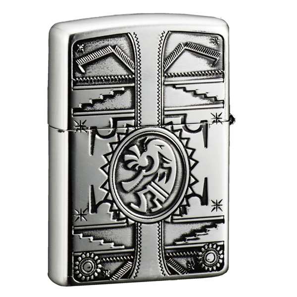 ZIPPO インディアンスピリット ココペリ‐天然石 ターコイズ