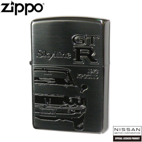 日産 ZIPPO NISSAN SKYLINE GT-R KPGC110 BK ブラック サテン ミラー コンビメッキ シリアルナンバー入り スカイライン ジッポー ライター ジッポ Zippo オイルライター zippo ライター 正規品_1