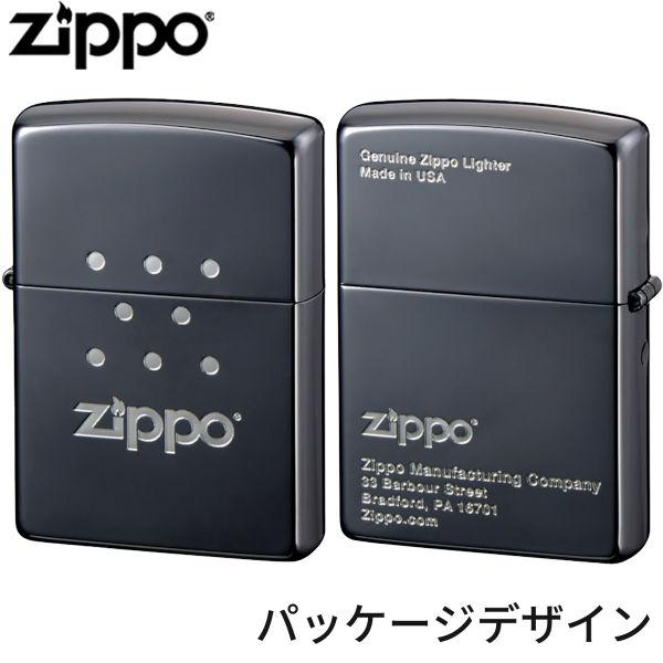 ZIPPO パッケージデザイン ブラックニッケル ロゴ 両面加工 彫刻 鏡面 ブラック 黒 パッケージ ジッポー ライター ジッポ Zippo オイルライター zippo ライター 正規品