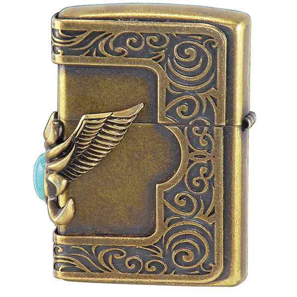 ZIPPO ウィングメタル ターコイズ ３面メタル バレル ジッポー