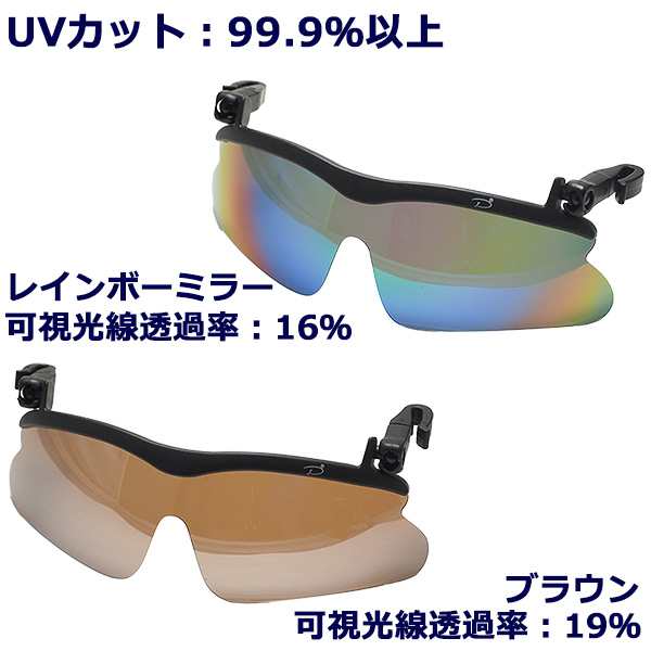 帽子につける 偏光サングラス-クリップ式サングラス UVカット 紫外線99