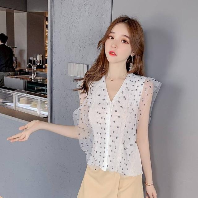 トップス レディース シャツ ブラウス 袖なし ノースリーブ チュールショルダー Vネック シフォン スリム 可愛い大人 大人女子 の通販はau Pay マーケット テラディズ オンラインショップ