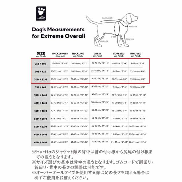 フィンランドのドッグブランド【Hurtta】【フルッタ】フルッタ史上最強レベルの防寒オーバーオール【エクストリームオーバーオール】小型犬用｜au  PAY マーケット