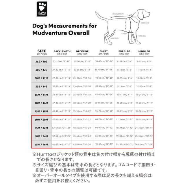 【Hurtta】【フルッタ】・ドッグレインコート 「MudVenture Overall ECO　マッドベンチャーオーバーオールエコ」中〜大型犬用の通販は