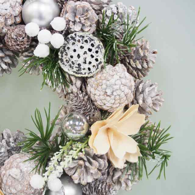 クリスマスリースＬサイズ ナチュラルリース ホワイト 玄関 部屋 北欧 ナチュラル 手作り 上品 高級 豪華 赤 おしゃれ 飾り 装飾  かわいの通販はau PAY マーケット クリスマス専門店KOBE CRAFT au PAY マーケット－通販サイト