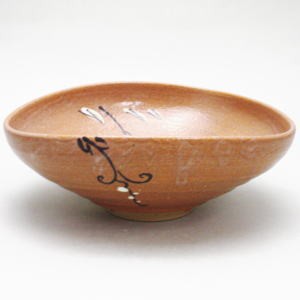 【茶器/茶道具 抹茶茶碗】 平茶碗 赤織部 加藤弥右衛門窯|au PAY マーケット