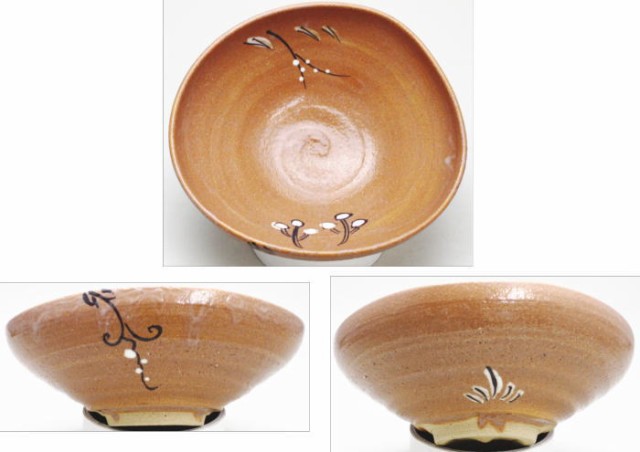茶器/茶道具 抹茶茶碗】 平茶碗 赤織部 加藤弥右衛門窯の通販はau PAY ...