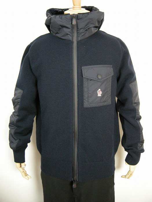 選ぶなら 大人気 MONCLER ニット 紺 ニットブルゾン ニットパーカー モンクレール - ブルゾン