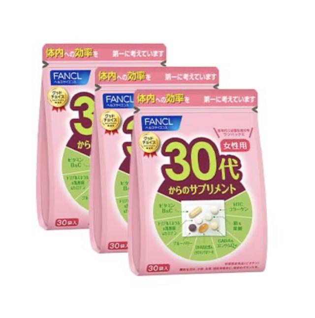 ファンケル30代からのサプリメント女性用 約45-90日分30袋入*3の通販は 5,658円