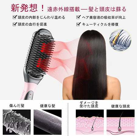 送料無料 新品 ストレートブラシ ヘアアイロン 遠赤外線 マイナスイオン ストレート ヘアブラシ アイロン ストレートヒートブラシ の通販はau Pay マーケット アレイズ店