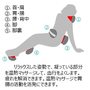 首マッサージャー ヒーター付き 首 肩 腰 背中 太もも 肩こり マッサージ枕 痛み緩和 フットマッサージャー マッサージピロー マの通販はau Pay マーケット アレイズ店