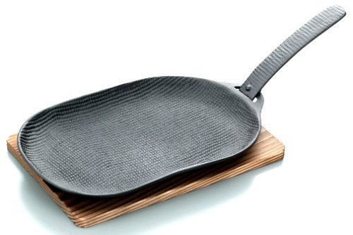 及源(Oigen) グリルパン ブラック 350ml 南部鉄器 焼き焼きグリル ぽっちゃりタイプ U-29