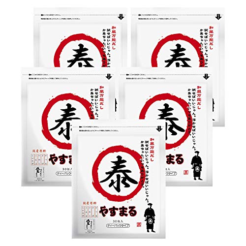 出汁 パック 国産 和風万能だし やすまる だし 赤 30包 飲むだし かつお さば いわし 昆布 しいたけ 5袋 セットの通販は 5,642円