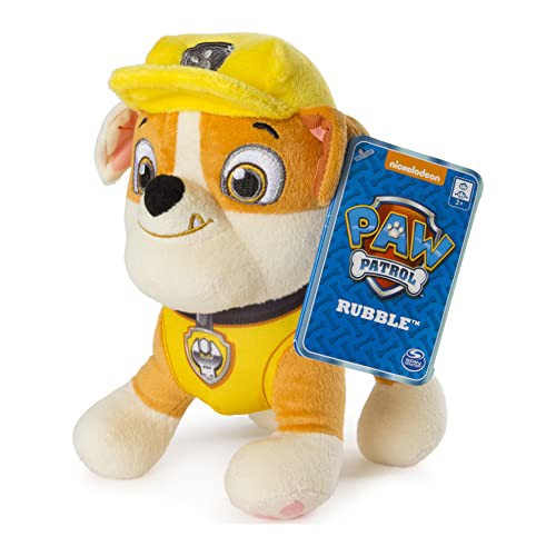 Paw Patrol ？ 8” Rubble Plush Toy， Standing Plush with Stitched Detailing， f