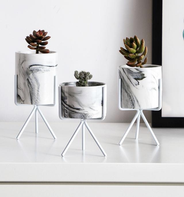フラワーポット 植木鉢 フラワーベース 花瓶 小物入れ おしゃれ 北欧 陶器 インテリア 大理石 マーブル 小サイズ 三脚タイプの通販はau Pay マーケット Coloring Life