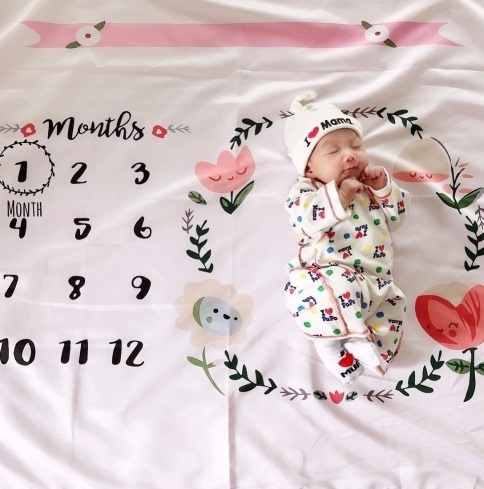 ブランケット ベビー 寝相アート ごろんアート 乳幼児 ピンク 花柄 かわいい 月齢 ユニセックス 記念 撮影 インスタ Sns 写真の通販はau Pay マーケット Coloring Life