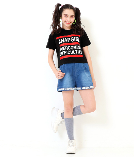 50 Off クロップド丈3ラインtシャツ Anap Girl アナップガール ショート丈 Tシャツ プリントtシャツ ロゴt ティーシャツ ティシャツの通販はau Pay マーケット Anap Au Pay マーケット店