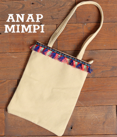 50 Off チロリアンテープトートバッグ Anap Mimpi アナップ トートバッグ ファスナー付き レディース サブバッグ キャンバス トートの通販はau Pay マーケット Anap Au Pay マーケット店