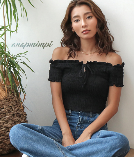 50 Off シャーリングオフショルダートップス アナップ アナップミンピ Anap Mimpi レディース トップス 桃 黒 青 白 ピンク ブラッの通販はau Pay マーケット Anap Au Pay マーケット店