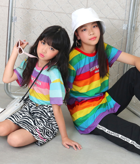 50 Off レインボー柄スリットチュニック アナップガール Anap Girl ガール トップス キッズ女の子 ティーン 桃 赤 ピンク レッド 夏の通販はau Pay マーケット Anap Au Pay マーケット店