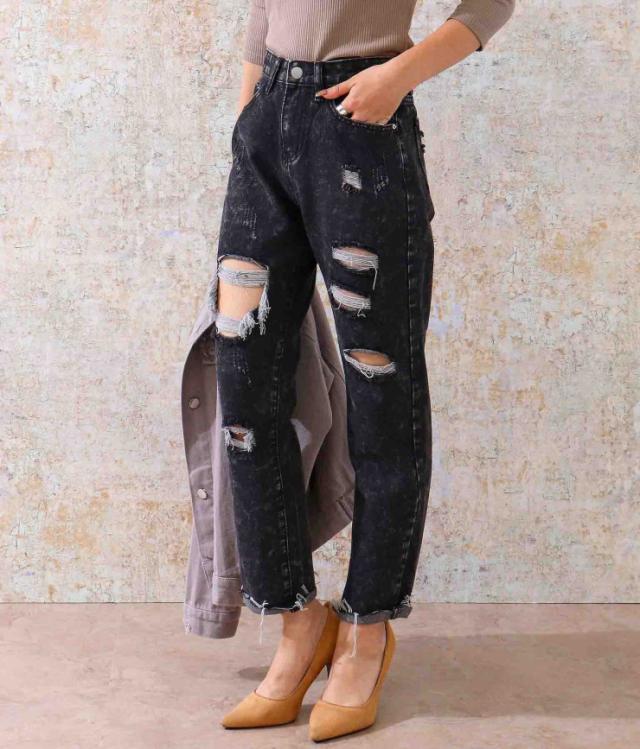 30 Off Anap アナップ ハイダメージブラックデニムパンツ デニム ダメージデニム クラッシュデニム レディース 春夏 カットオフ ダメの通販はau Pay マーケット Anap Au Pay マーケット店