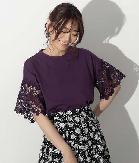 50 Off 袖レースカットソーtシャツ アウリー Auli レディース トップス 紫 黒 白 パープル ブラック ホワイト 春物 春夏 Ss レース の通販はau Pay マーケット Anap Au Pay マーケット店