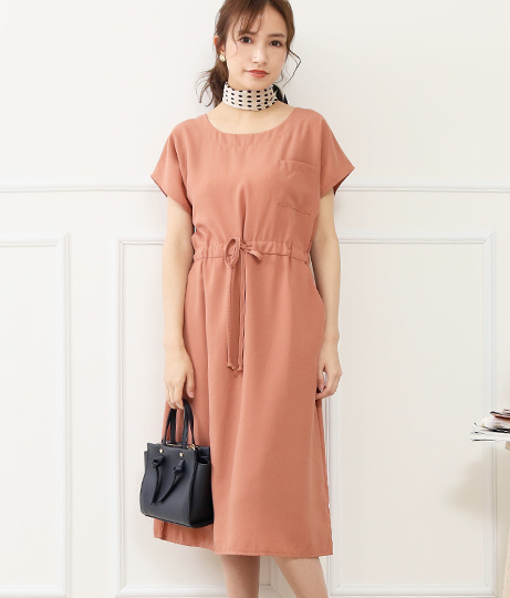 50 Off 胸ポケット付きウエスト絞りワンピース アナップ チル Chille レディース ワンピース 紺 テラコッタ ネイビー 春物 春夏 Ss の通販はau Pay マーケット Anap Au Pay マーケット店