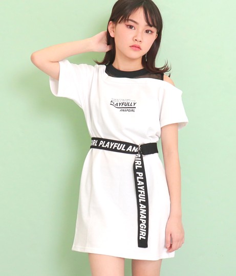 50 Off Anap Girl アナップガール メッシュワンショルベルト付ワンピース ミニワンピ Tシャツ ワンピース ワンピ 女の子 ガールズ 半の通販はau Pay マーケット Anap Au Pay マーケット店